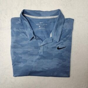 Nike Golf Polo Shirt Mens XL Blue Camo Zonal Cooling Performance AR2819-460